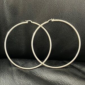 Silver Hoop Earrings with Timeless Design